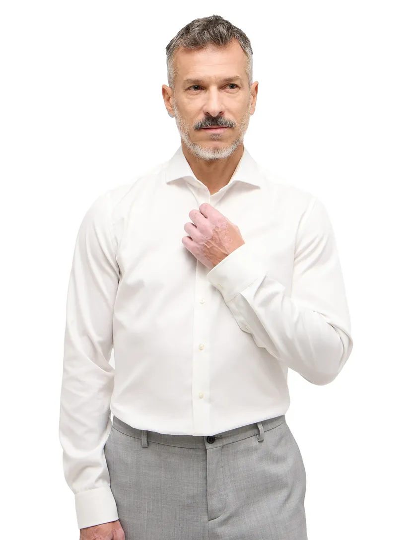Eterna Slim Fit business overhemd wit katoen strijkvrij