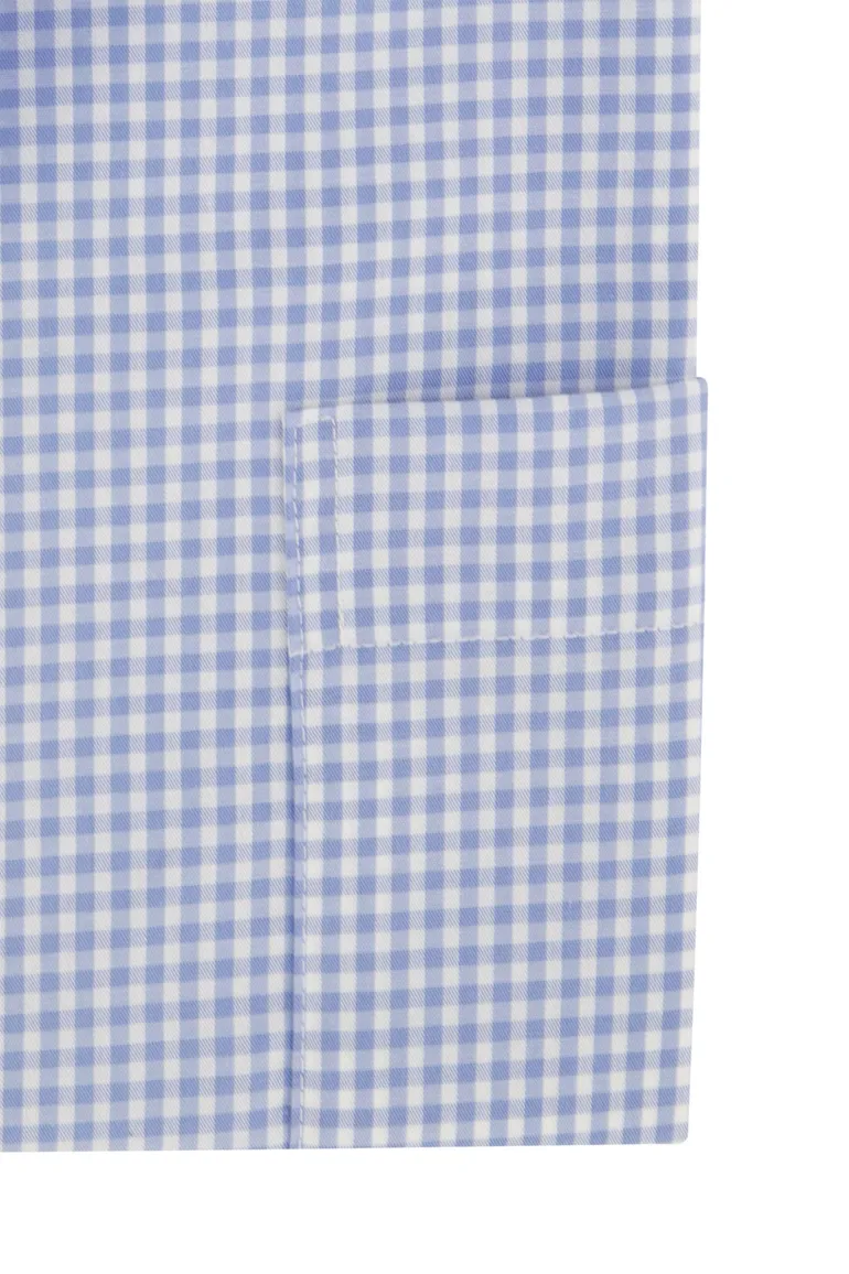 Eterna Modern Fit overhemd blauw geruit katoen