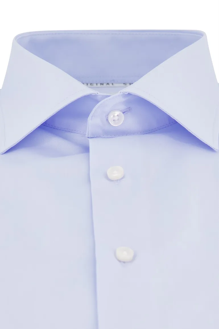 Eterna Comfort Fit lichtblauw overhemd katoen korte mouw