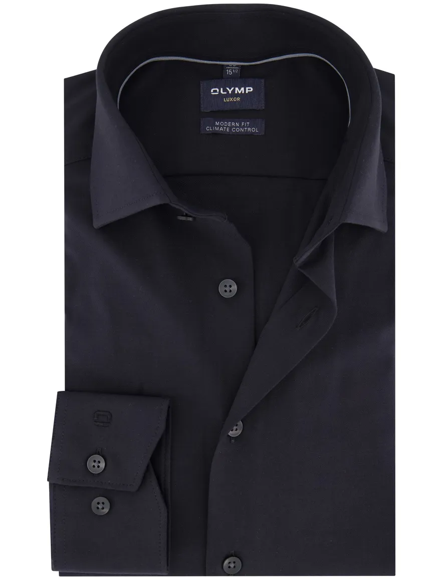 Olymp Luxor Modern Fit business overhemd zwart