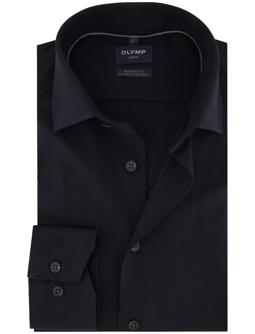 Olymp Luxor Modern Fit business overhemd zwart