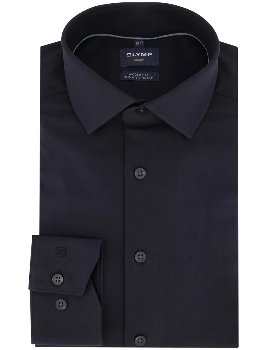 Olymp Luxor Modern Fit business overhemd zwart
