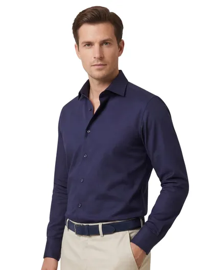 Olymp Olymp overhemd donkerblauw extra slanke fit katoen