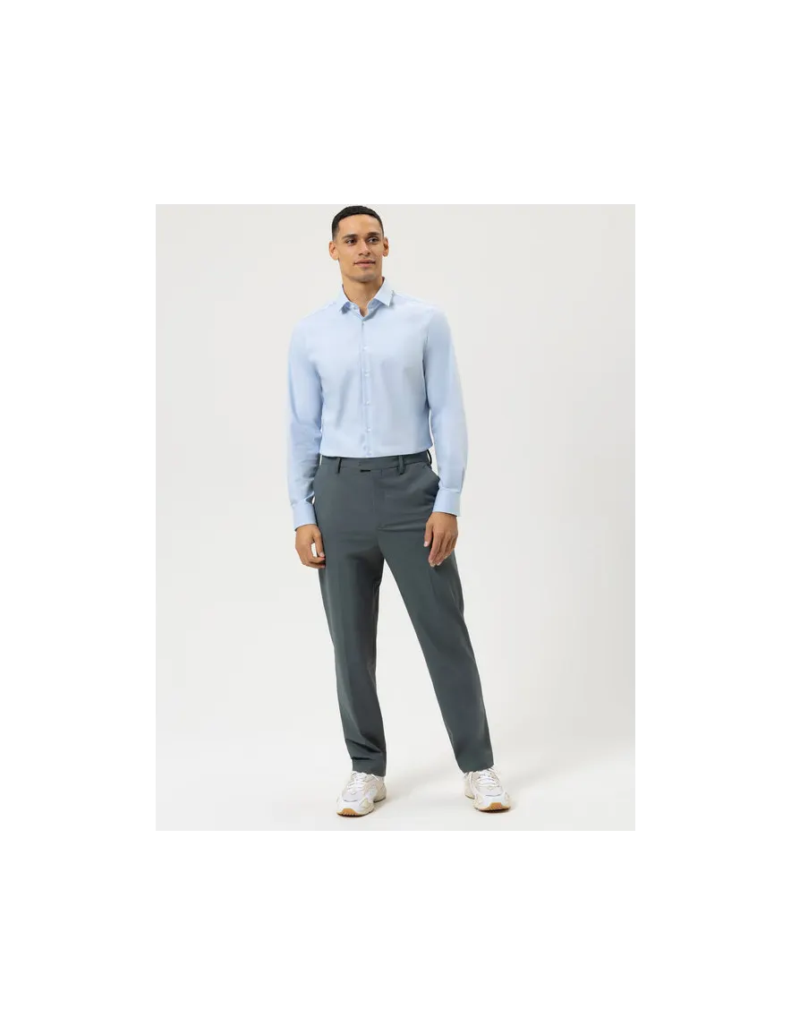 Olymp overhemd slim fit effen lichtblauw katoen