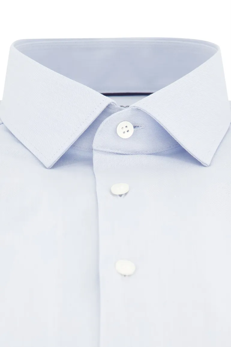 business overhemd Olymp lichtblauw effen katoen, polyester, stretch slim fit