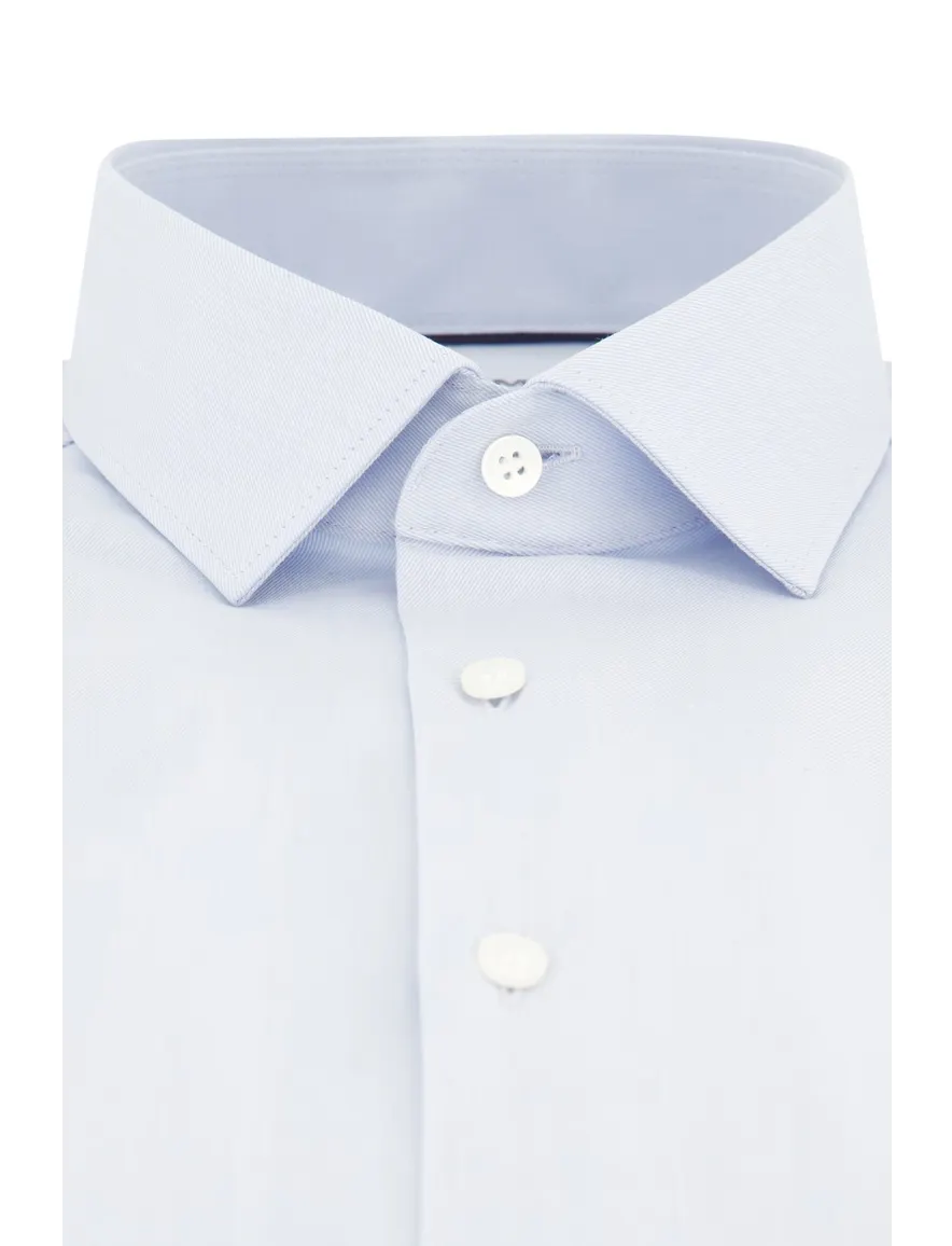 business overhemd Olymp lichtblauw effen katoen, polyester, stretch slim fit