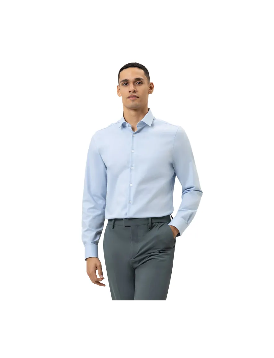 Olymp overhemd slim fit effen lichtblauw katoen