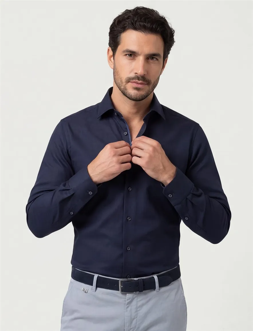 Olymp overhemd donkerblauw Body Fit