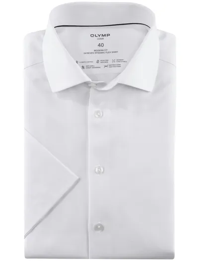Olymp Olymp overhemd wit effen Luxor Modern Fit