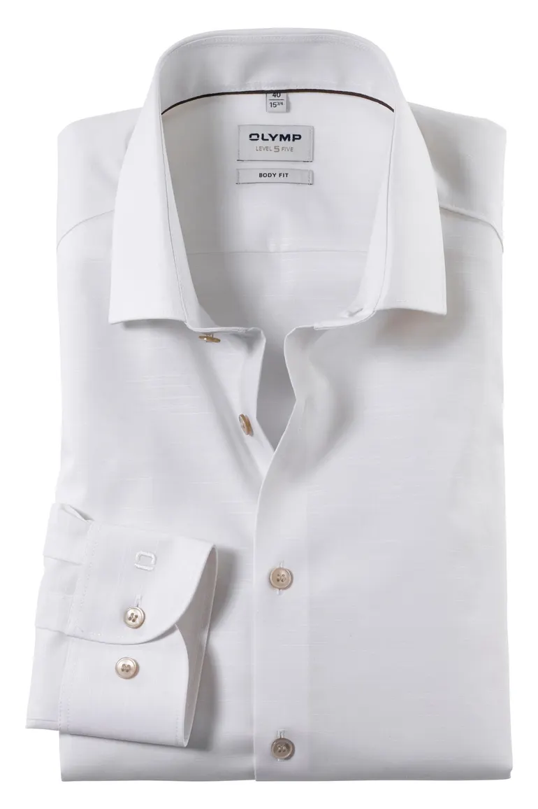 Olymp overhemden creme slim fit