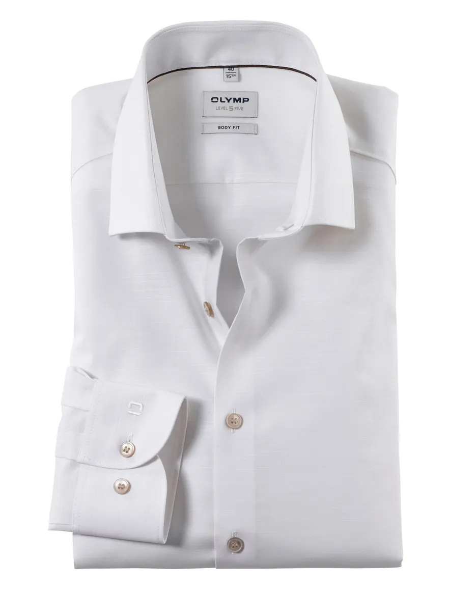 Olymp overhemden creme slim fit
