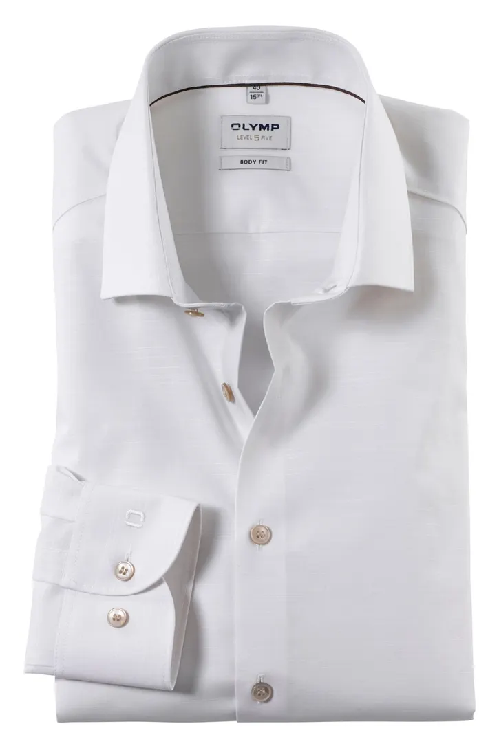 Overhemden Olymp creme slim fit