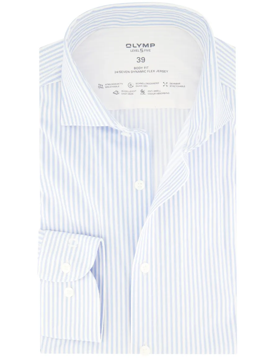 business overhemd Olymp gestreept katoen, stretch slim fit