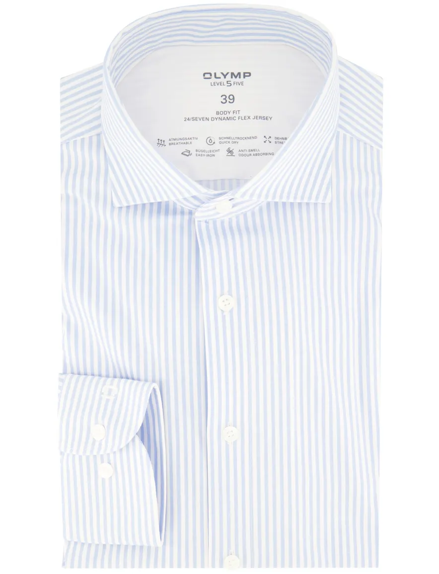 business overhemd Olymp gestreept katoen, stretch slim fit