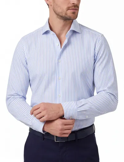Olymp katoenen Olymp overhemd gestreept slim fit