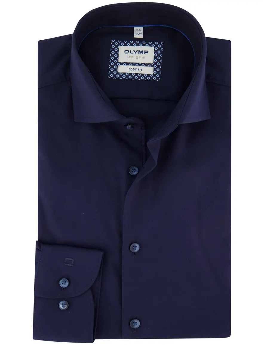 Olymp overhemd body fit donkerblauw