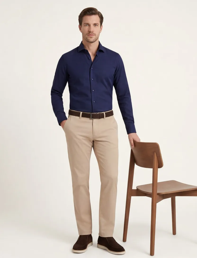 Olymp overhemd donkerblauw effen slim fit