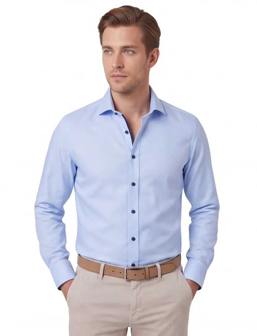 OLYMP Level Five body fit overhemd blauw ml 7 katoen