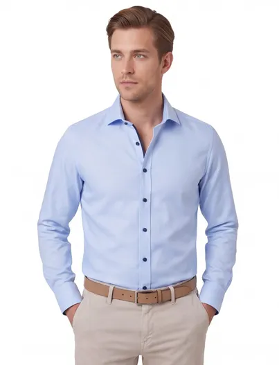 Olymp Olymp overhemd katoen Level Five body fit blauw ml 7