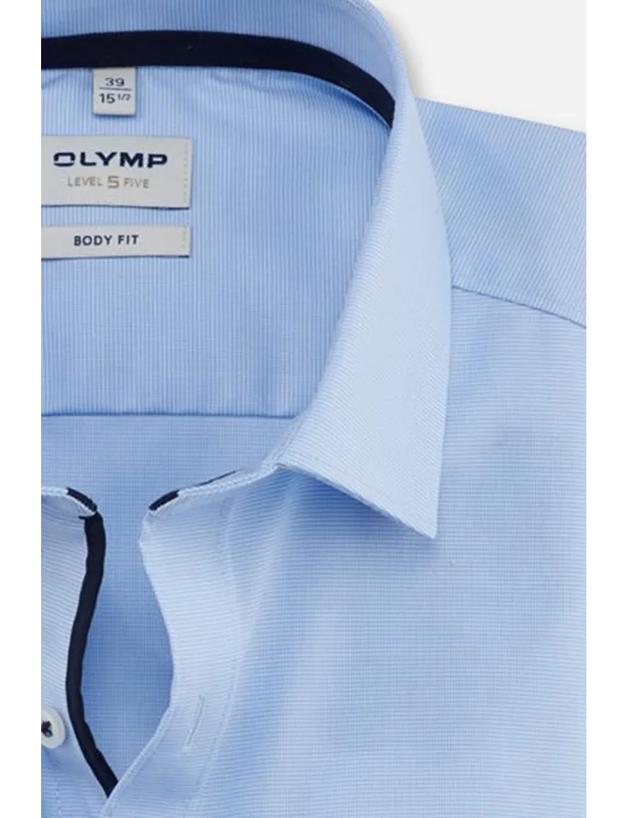 Olymp overhemd lichtblauw Body Fit semi-wide spread boord