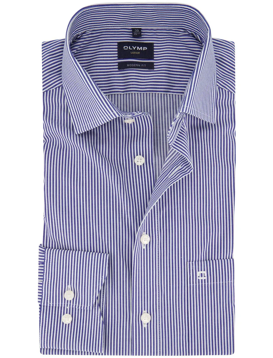 Olymp luxor donkerblauw gestreept