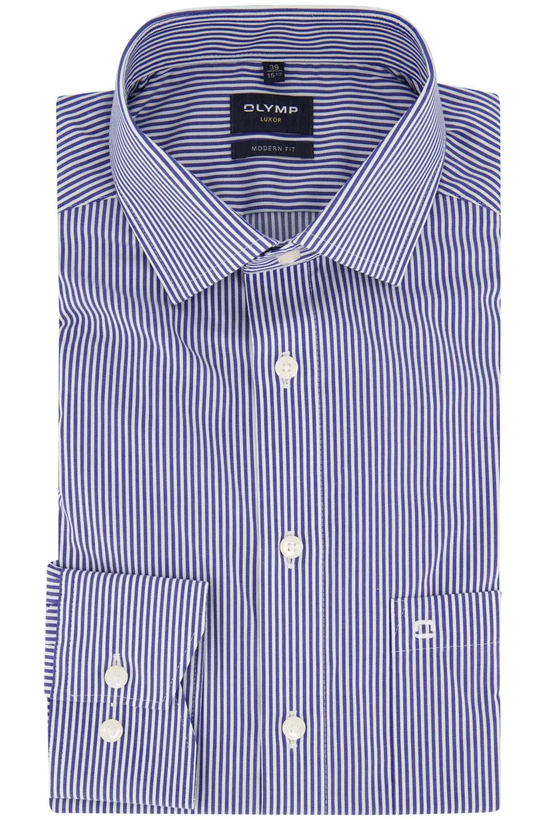 Olymp luxor donkerblauw gestreept
