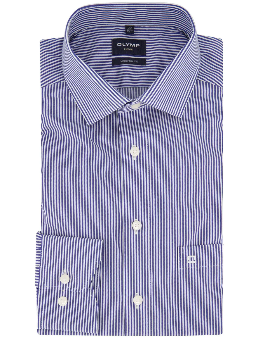 Olymp luxor donkerblauw gestreept