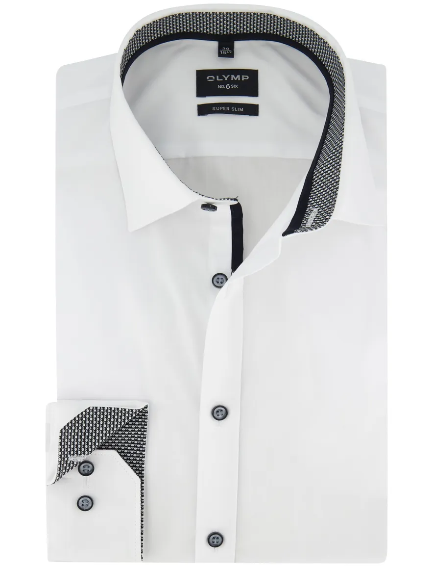 Olymp overhemd wit super slim fit katoen ml7