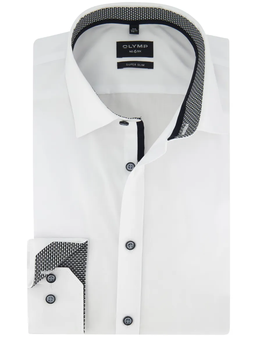 Olymp overhemd wit super slim fit katoen ml7