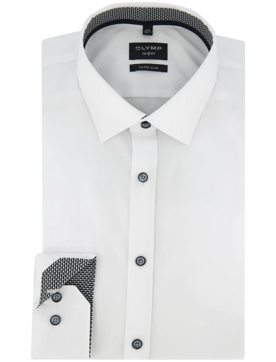 Olymp overhemd wit super slim fit katoen ml7