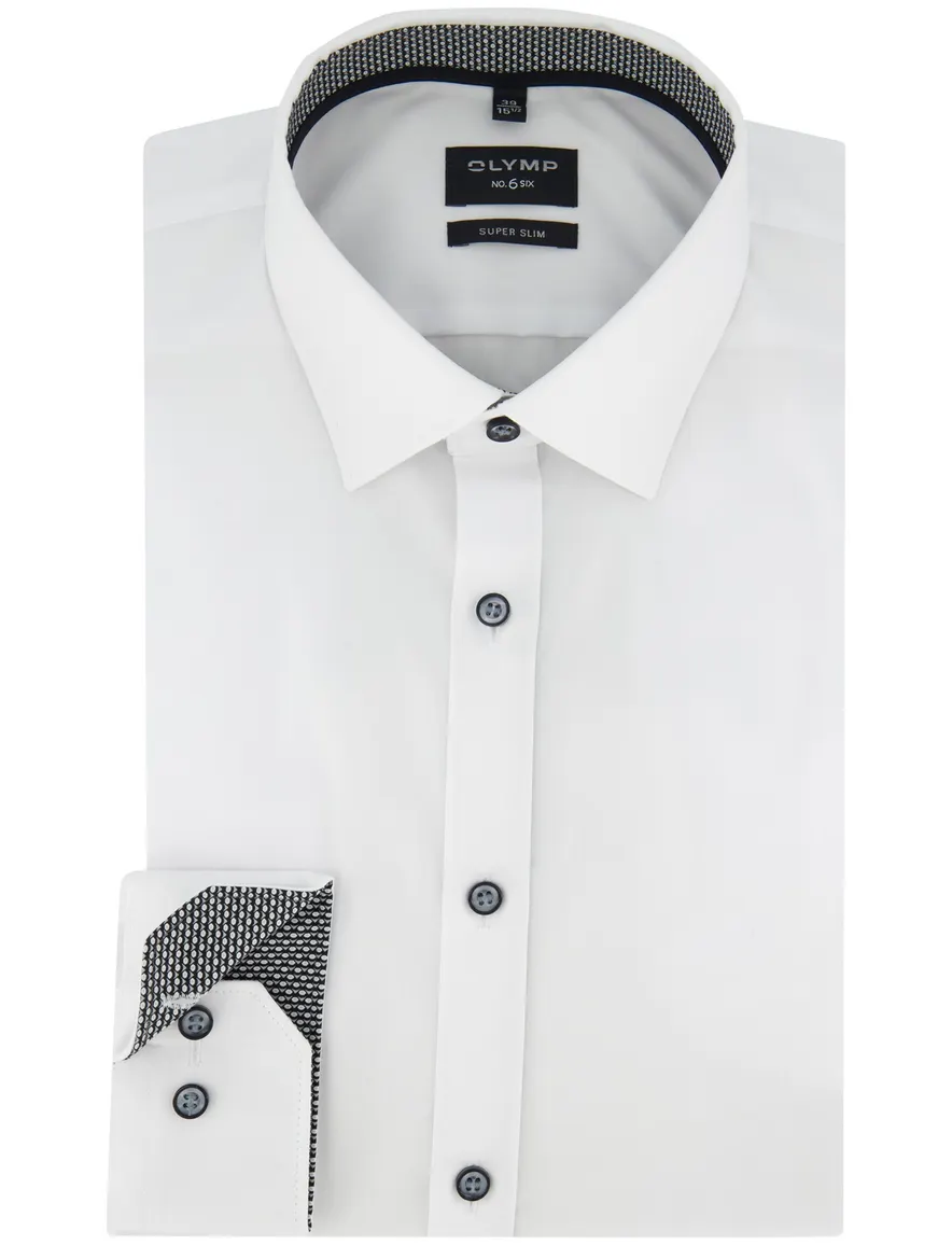 Olymp overhemd wit super slim fit katoen ml7