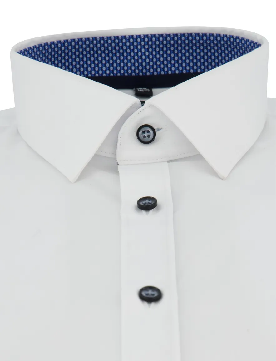 Olymp Overhemd Super slim fit mouwlengte 7 wit