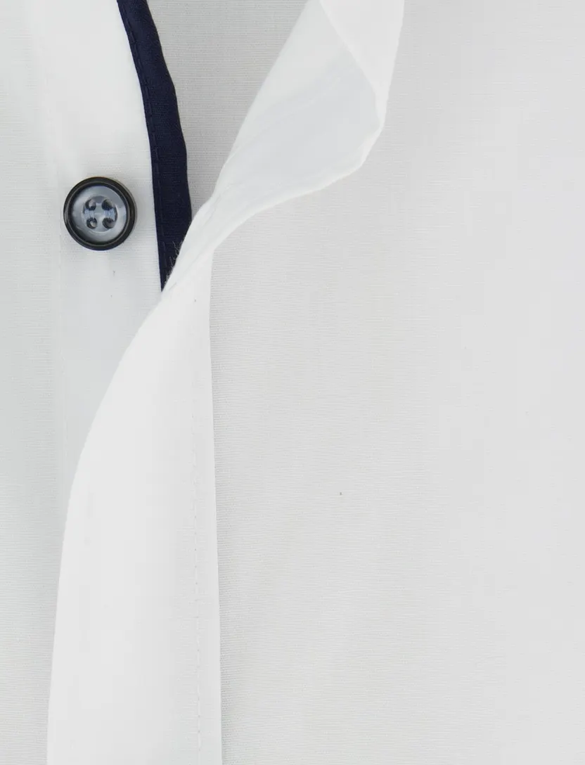 Olymp Overhemd Super slim fit mouwlengte 7 wit effen katoen