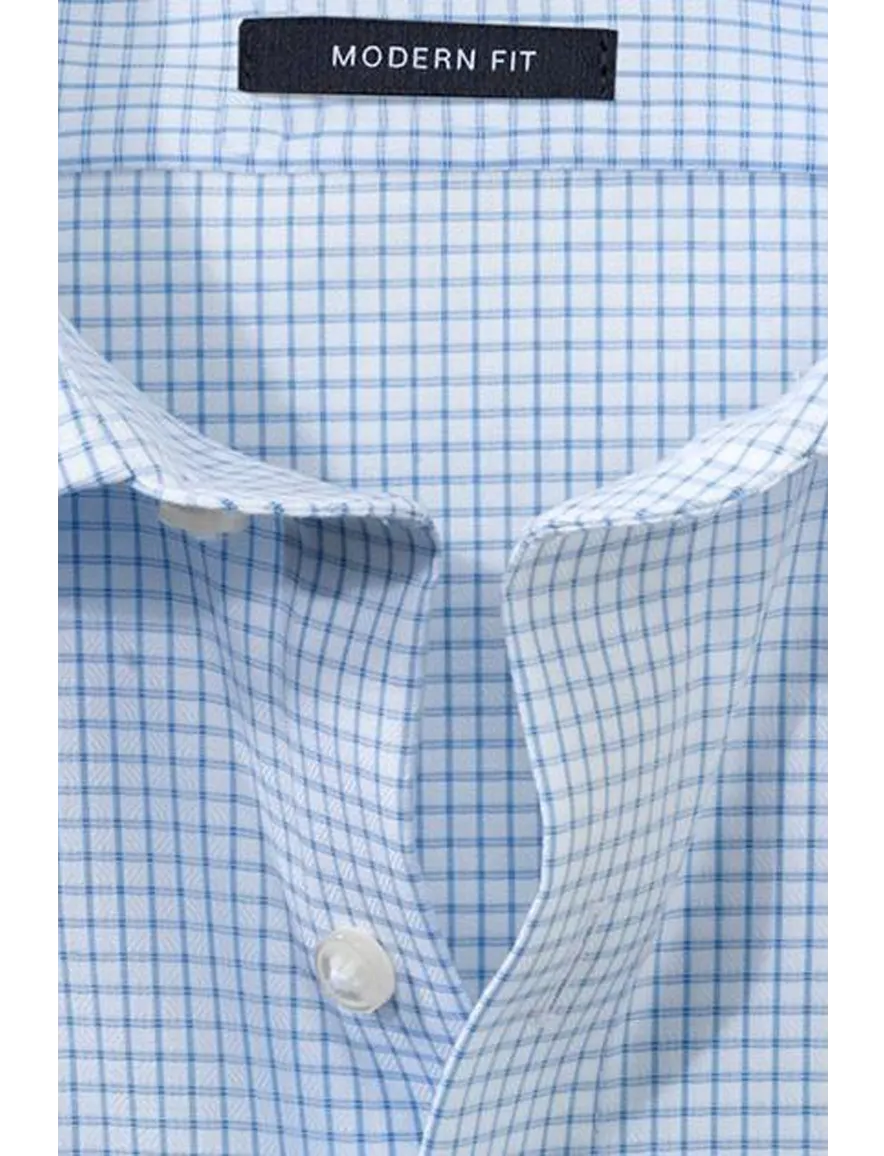 Olymp overhemd blauw geruit