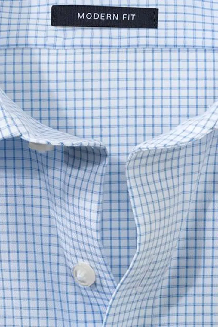 Olymp overhemd normale fit blauw geruit