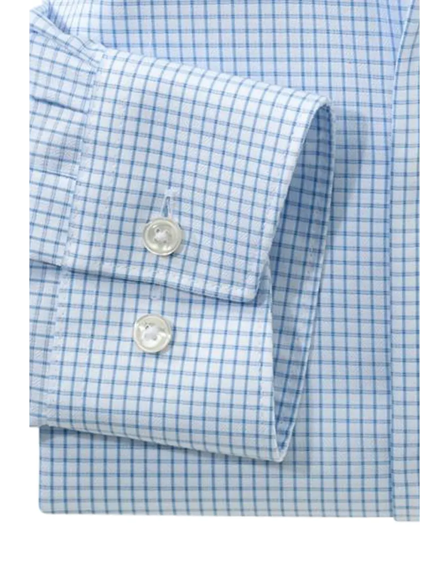 Olymp overhemd blauw geruit