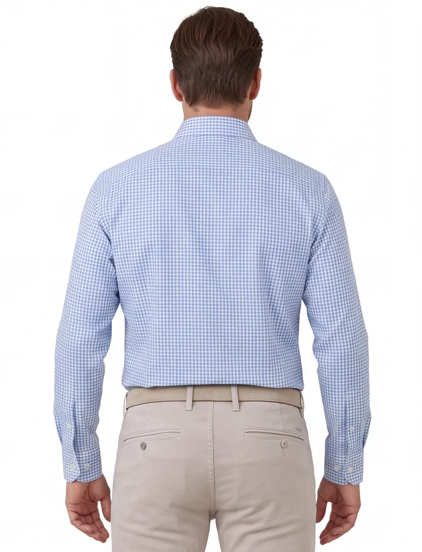 Olymp overhemd normale fit blauw geruit