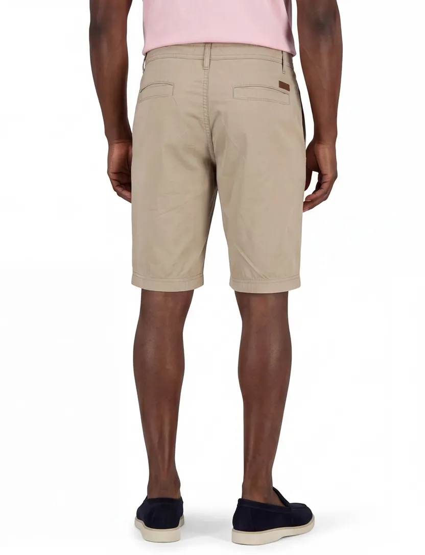 korte broek Gardeur beige effen katoen