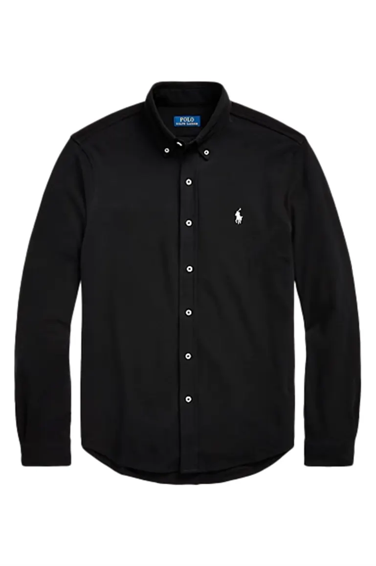 Polo Ralph Lauren overhemd katoen zwart normale fit Big&Tall