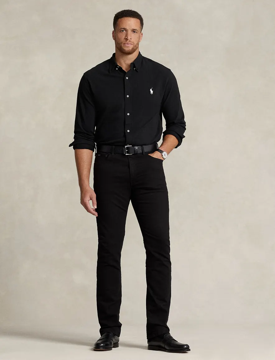 Polo Ralph Lauren overhemd katoen zwart normale fit Big&Tall