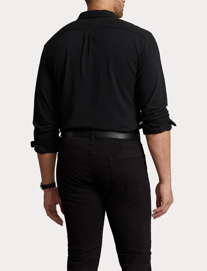 Polo Ralph Lauren overhemd katoen zwart normale fit Big&Tall