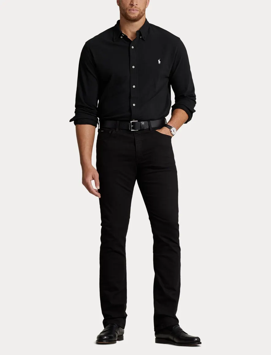 Polo Ralph Lauren overhemd katoen zwart normale fit Big&Tall