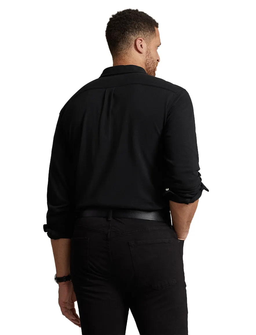 Polo Ralph Lauren overhemd katoen zwart normale fit Big&Tall