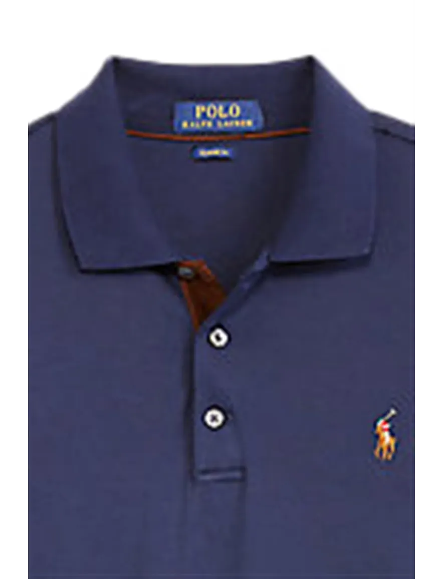Polo Ralph Lauren polo normale fit donkerblauw effen katoen Big & Tall