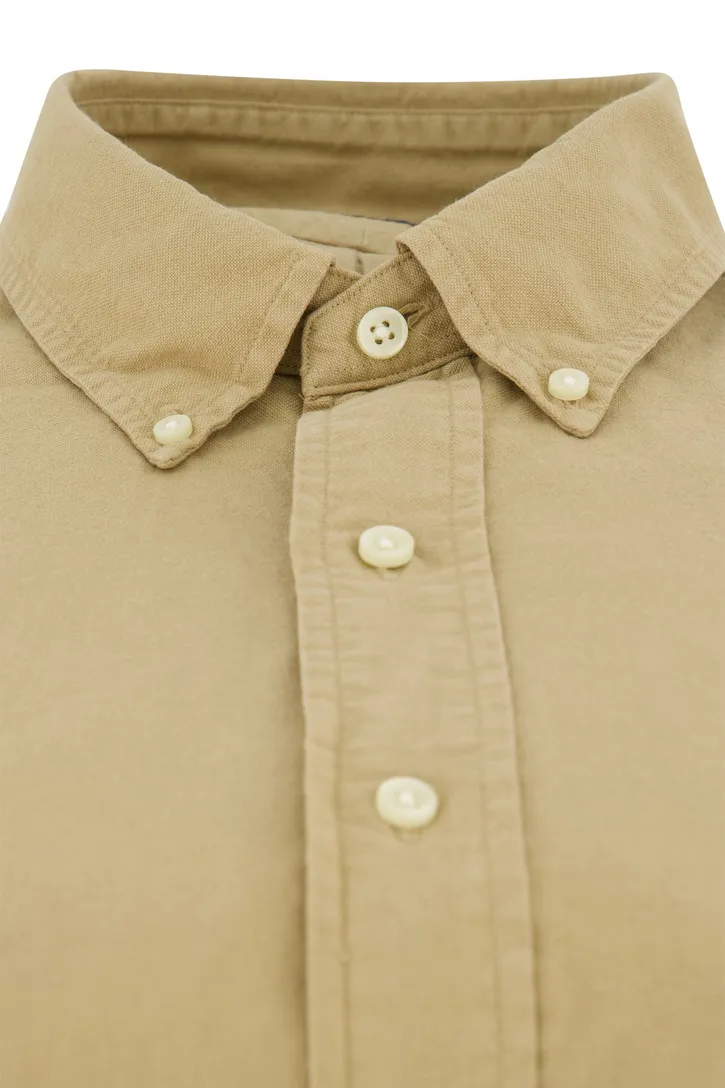 Beige Polo Ralph Lauren casual overhemd normale fit katoen