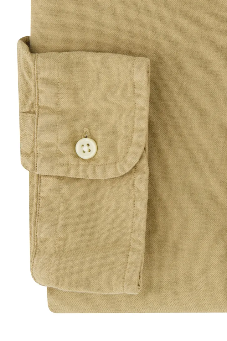 Beige Polo Ralph Lauren casual overhemd normale fit katoen