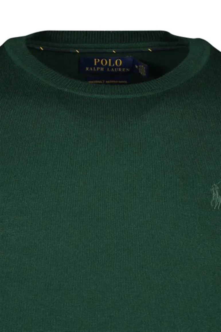 Polo Ralph Lauren Big & Tall trui ronde hals groen effen 100% wol