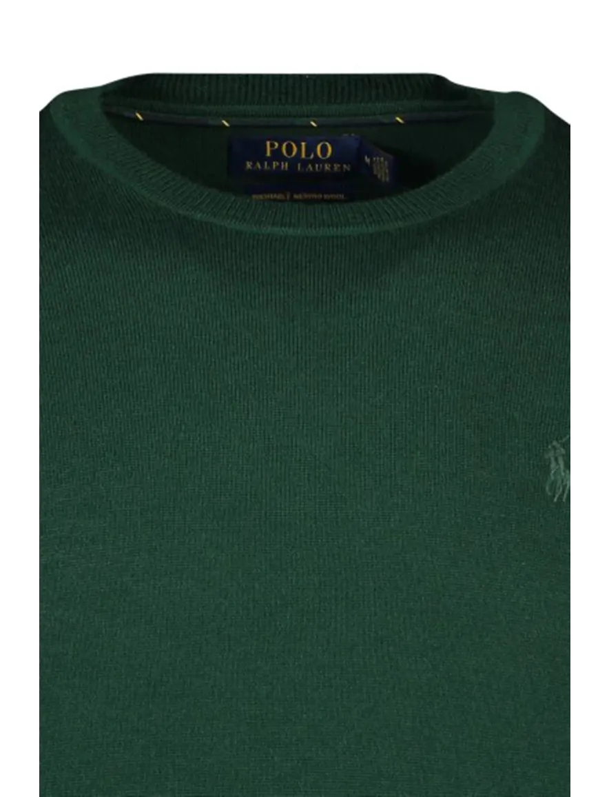 Polo Ralph Lauren Big & Tall trui ronde hals groen effen 100% wol