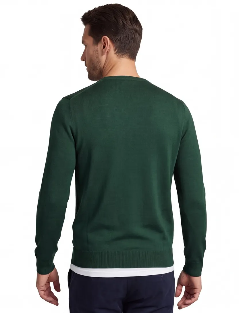 Polo Ralph Lauren Big & Tall trui ronde hals groen effen wol