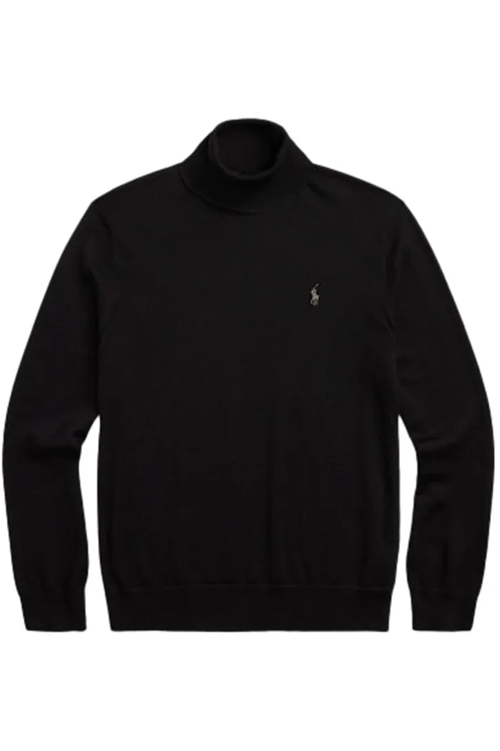 Polo Ralph Lauren Big & Tall normale fit coltrui zwart effen wol